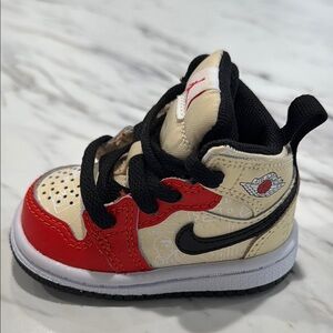 Jordan Kids Sneakers Red and Cream